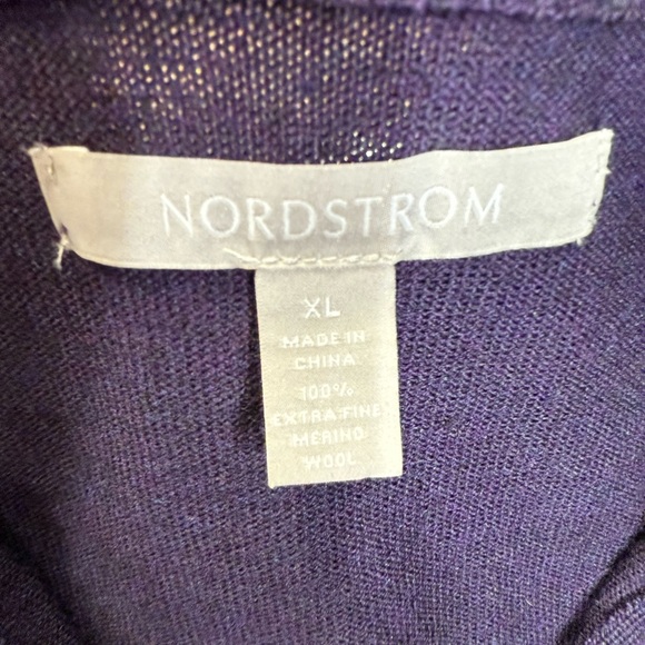 Nordstrom Men's Deep Purple Quarter Zip-Up Sweater - Picture 3 of 8